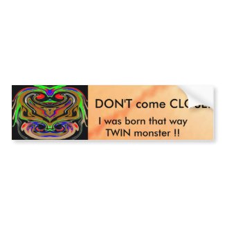 HALLOWEEN TWIN MONSTERs bumpersticker