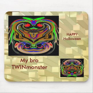 HALLOWEEN TWIN MONSTERs - Goldbar base mousepad