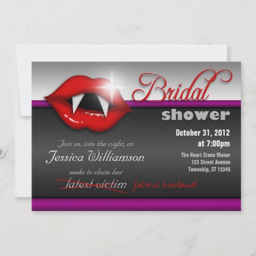 Halloween Vampire Bridal Shower Invitations invitation
