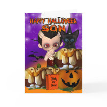 Halloween vampire cat pumpkin jack o lantern cards