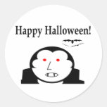 Halloween Vampire Round Stickers
