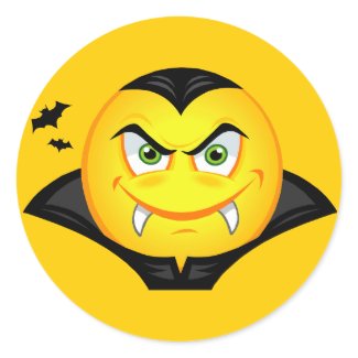 Halloween Vampire Smiley sticker