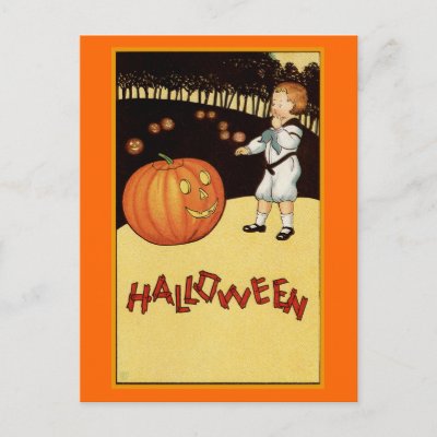 "Halloween" Vintage Illustration Postcard