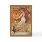 Halloween Vintage Woman and Jack o' Lantern card