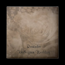 Halloween Wedding Aged Rose Reminder Magnet