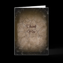 Halloween Wedding Aged Rose Thank You Card cards