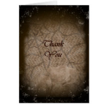 Halloween Wedding Aged Rose Thank You Card