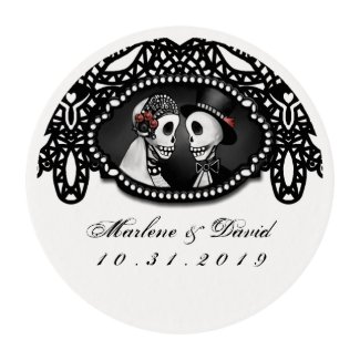 Halloween Wedding Bride & Groom Skeletons