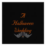 Halloween Wedding - (Hanging Bat) Custom Invitations