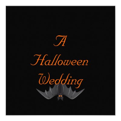 Halloween Wedding - (Hanging Bat) Custom Invitations