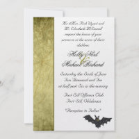 Halloween wedding invitation bat fun chic spooky invitation