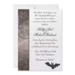Halloween wedding invitation bat fun chic spooky