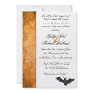 Halloween wedding invitation bat fun chic spooky