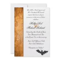 Halloween wedding invitation bat fun chic spooky