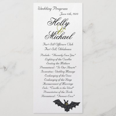 Halloween wedding program chic fun spooky rack card template by HollyMusolf