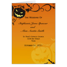 Halloween Wedding Program Greeting Cards