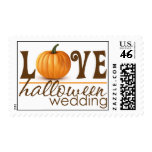 Halloween Wedding Pumpkin Love Postage Stamp