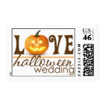 Halloween Wedding Pumpkin Love Postage Stamp
