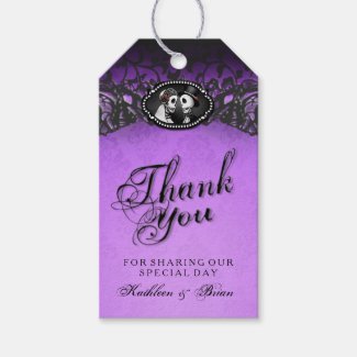Halloween Wedding Purple Black Thank You Tags