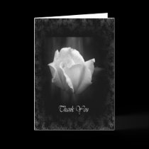 Halloween Wedding-White Rose Thank You Card cards