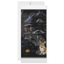 Halloween Welsh Corgi Haunted House rack cards by zadajeanne Halloween Welsh Corgi Haunted House rack cards