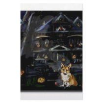 Halloween Welsh Corgi Haunted House stationery by zadajeanne Halloween Welsh Corgi Haunted House stationery