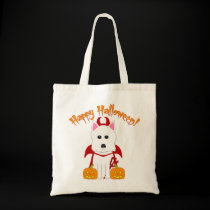 Halloween Westie Devil bags by totallypainted Halloween Westie Devil bags