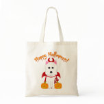 Halloween Westie Devil Canvas Bags