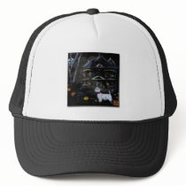 Halloween Westie Haunted house hats