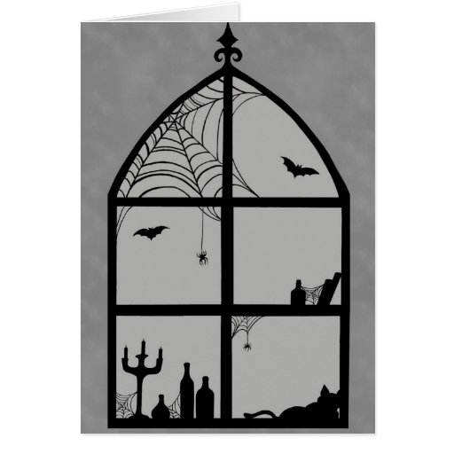 Halloween Window Silhouette Card