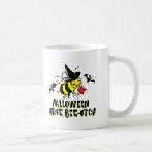 Halloween Wine Beeotch Coffee Mugs