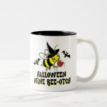 Halloween Wine Beeotch Mugs