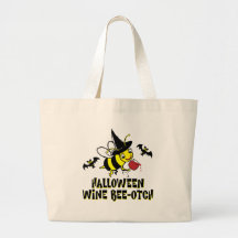 Halloween Wine Beeotch Tote Bag