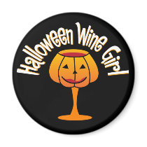 Halloween Wine Girl magnets