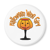 Halloween Wine Girl magnets