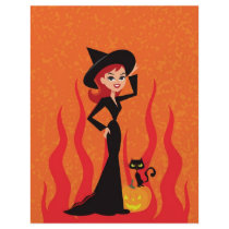Halloween Witch and Black Cat flyers