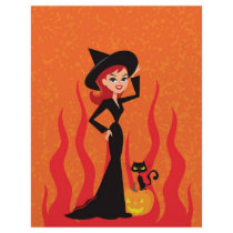 Halloween Witch and Black Cat letterhead