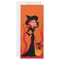 Halloween Witch and Black Cat rack cards