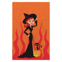 Halloween Witch and Black Cat stationery
