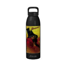Halloween Witch and Black Kitty Water Bottles