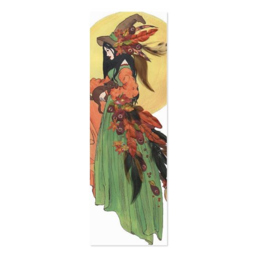 Halloween Witch Bookmark Business Cards (front side)