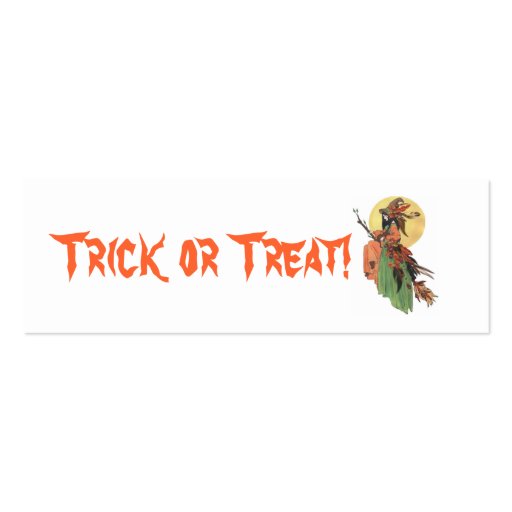 Halloween Witch Bookmark Business Cards (back side)