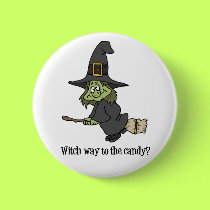Halloween Witch button by holiday_tshirts Halloween Witch button
