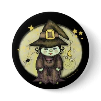 Halloween Witch Button