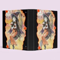 Halloween Witch Cat Binder by Molly Harrison