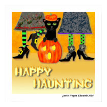 Halloween Witch Cat Poster posters by jamiecreates1 Halloween Witch Cat Poster posters