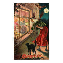 Halloween Witch, Cat Staring in Window posters by vintagehalloween Halloween Witch, Cat Staring in Window posters