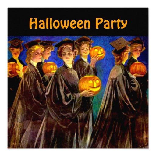 Halloween Witch College Grads Custom Invites