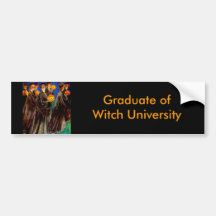 Halloween Witch College Graduates Bumper Sticker