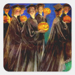 Halloween Witch College Graduates Square Stickers